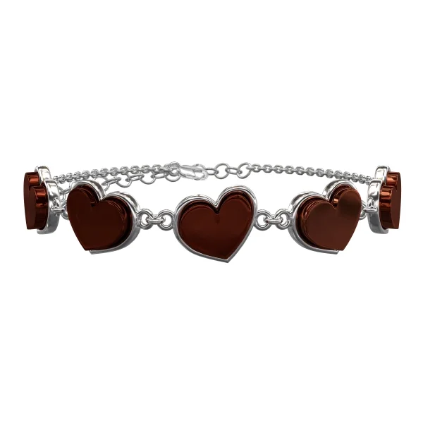 Браслет серебряный с янтарём W9169RV SunStone