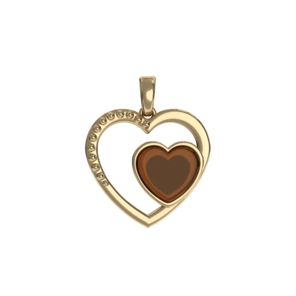 Кулон серебряный с янтарём P9168-1ZK SunStone
