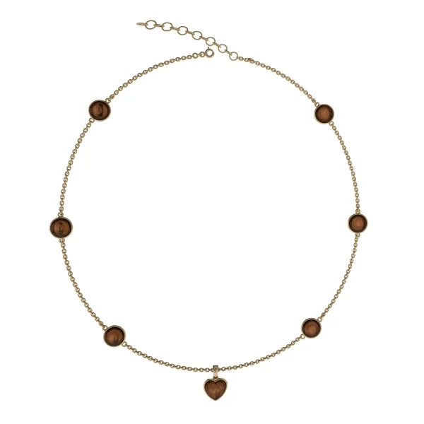 Колье серебряное с янтарём N9168ZK SunStone