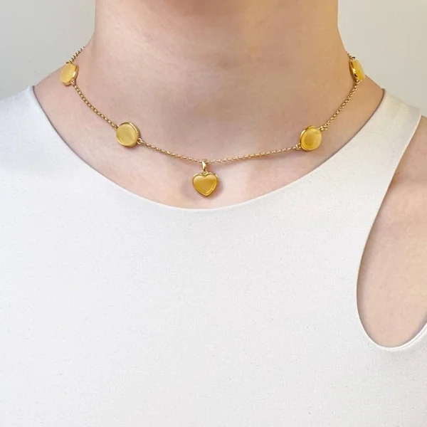 Колье серебряное с янтарём N9168ZM SunStone