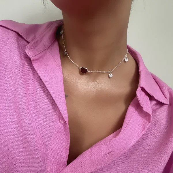 Колье серебряное с янтарём N9209RV SunStone