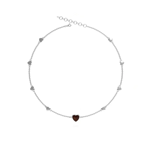 Колье серебряное с янтарём N9207RV SunStone