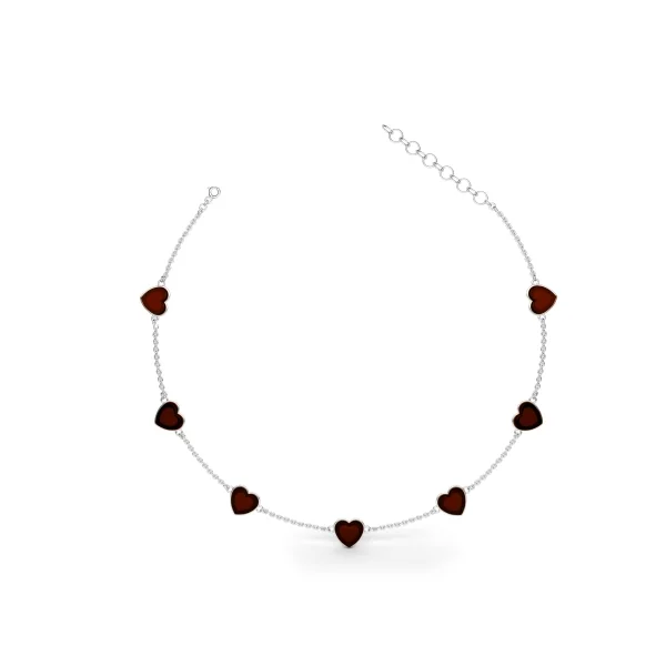 Колье серебряное с янтарём N9208RV SunStone