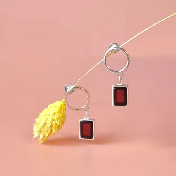 Серебряные серьги с янтарём E9275RV SunStone