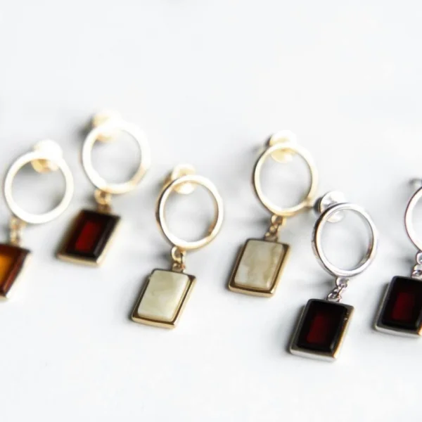 Серебряные серьги с янтарём E9275ZM SunStone
