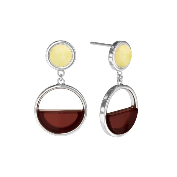 Серебряные серьги с янтарём E9204RO SunStone