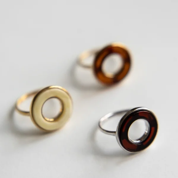 Кольцо серебряное с янтарём R9199RV SunStone