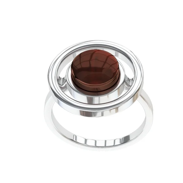 Кольцо серебряное с янтарём R9190RV SunStone