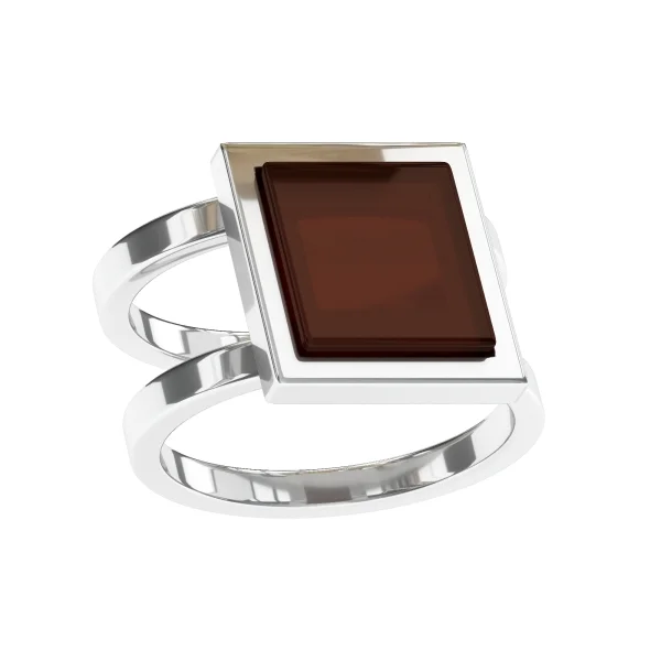 Кольцо серебряное с янтарём R9197RV SunStone
