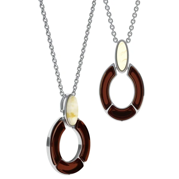 Кулон серебряный с янтарём P9103RO SunStone