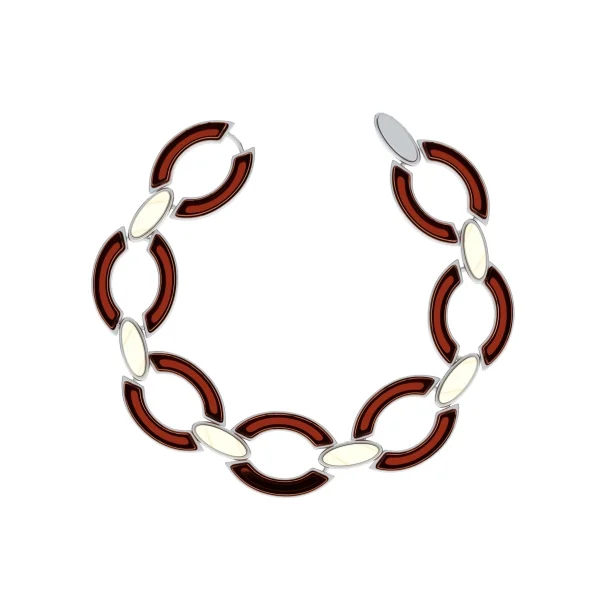Браслет серебряный с янтарём W9103RO SunStone