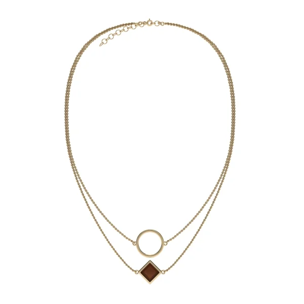 Колье серебряное с янтарём N9177ZK SunStone