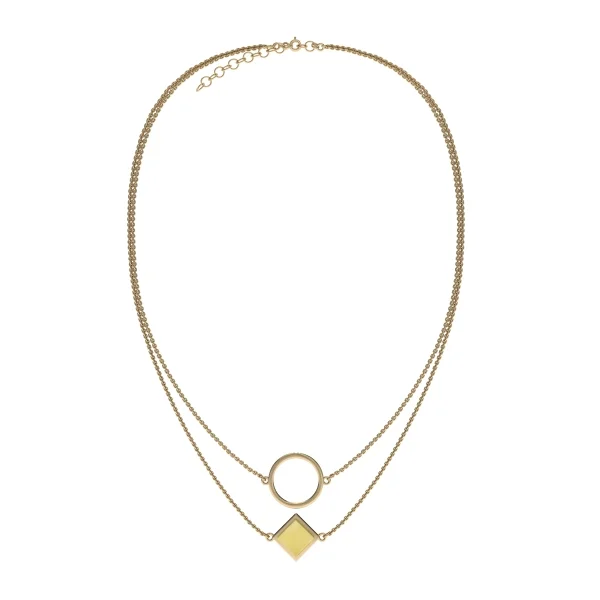 Колье серебряное с янтарём N9177ZM SunStone