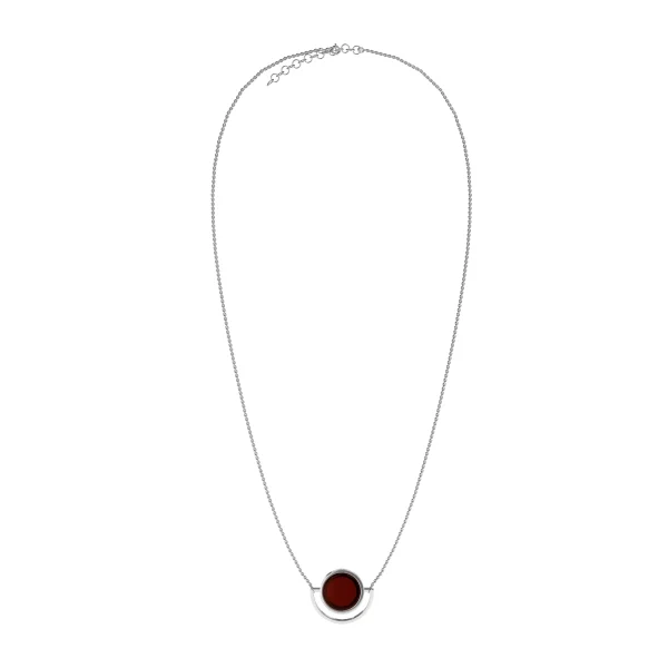 Колье серебряное с янтарём N9189RV SunStone