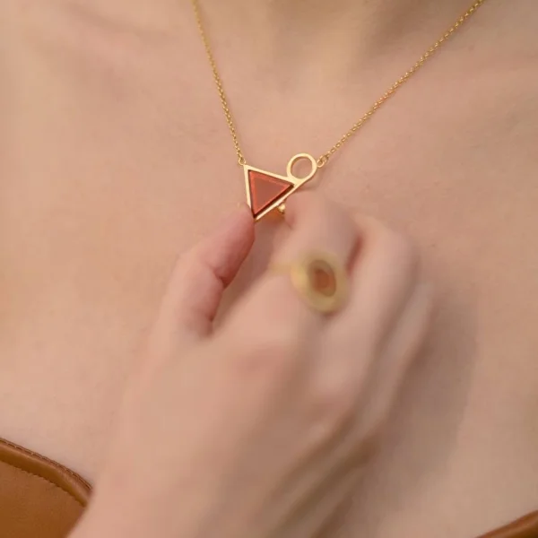 Колье серебряное с янтарём N9193ZK SunStone