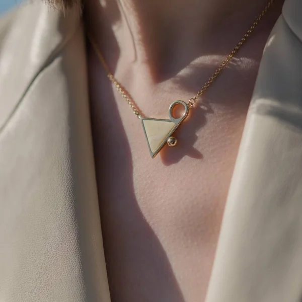 Колье серебряное с янтарём N9193ZM SunStone