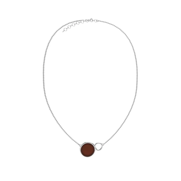 Колье серебряное с янтарём N9181RV SunStone