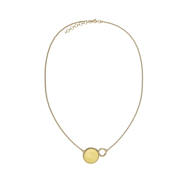 Колье серебряное с янтарём N9181ZM SunStone