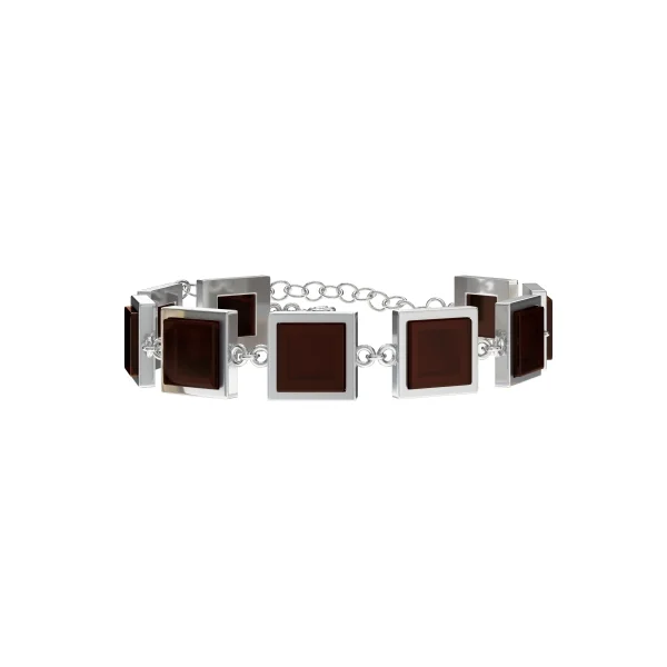 Браслет серебряный с янтарём W9200RV SunStone