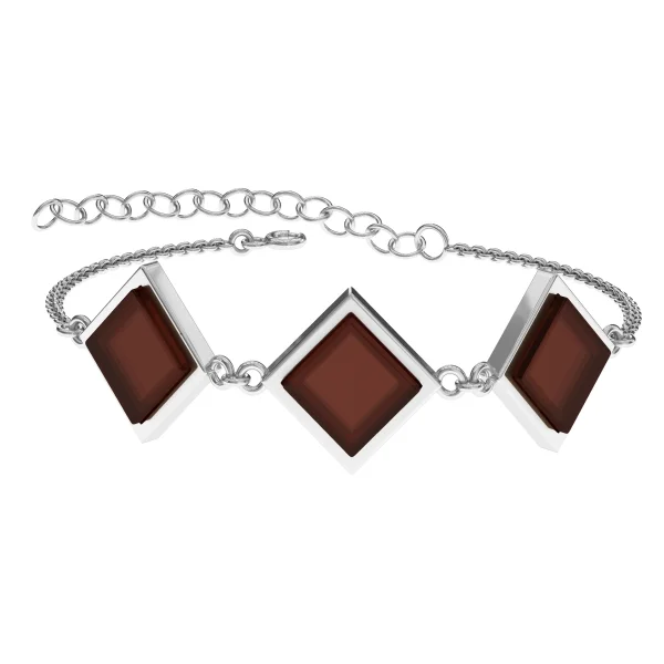 Браслет серебряный с янтарём W9177RV SunStone