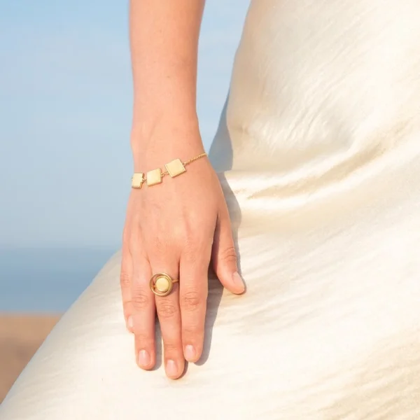 Браслет серебряный с янтарём W9200-1ZM SunStone