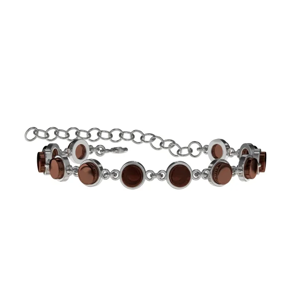 Браслет серебряный с янтарём W9213RV SunStone