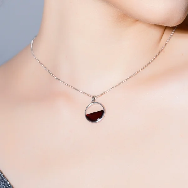 Кулон серебряный с янтарём P9220RV SunStone