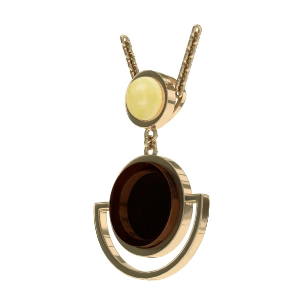 Кулон серебряный с янтарём P9189-1ZO SunStone