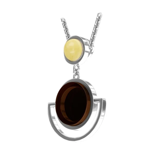 Кулон серебряный с янтарём P9189-1RO SunStone