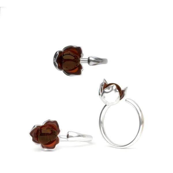 Кольцо серебряное с янтарём R10001RV SunStone