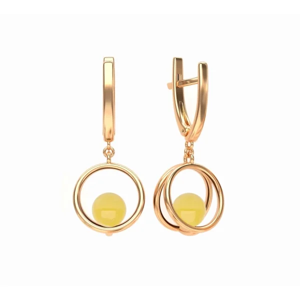 Серебряные серьги с янтарём E10006ZM SunStone