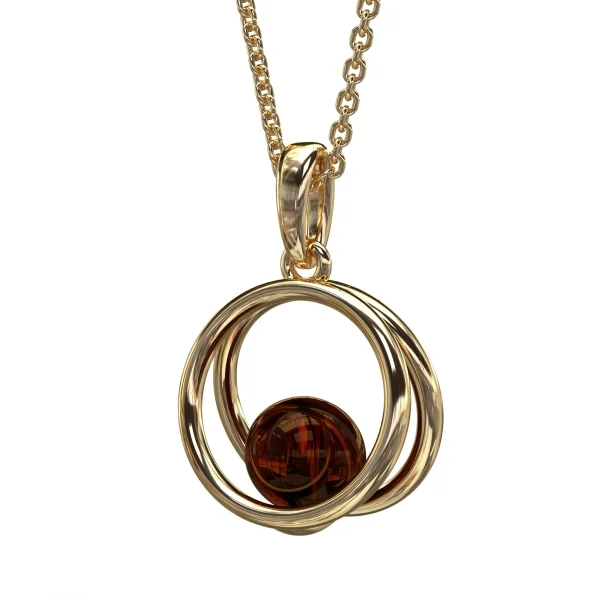 Кулон серебряный с янтарём P10006ZK SunStone