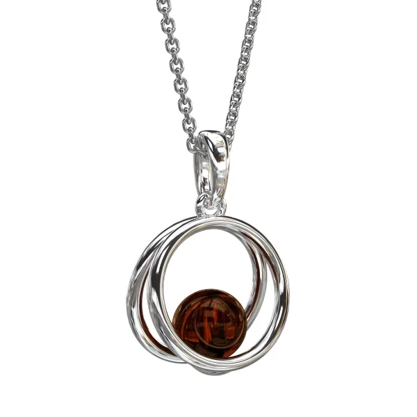Кулон серебряный с янтарём P10006RV SunStone