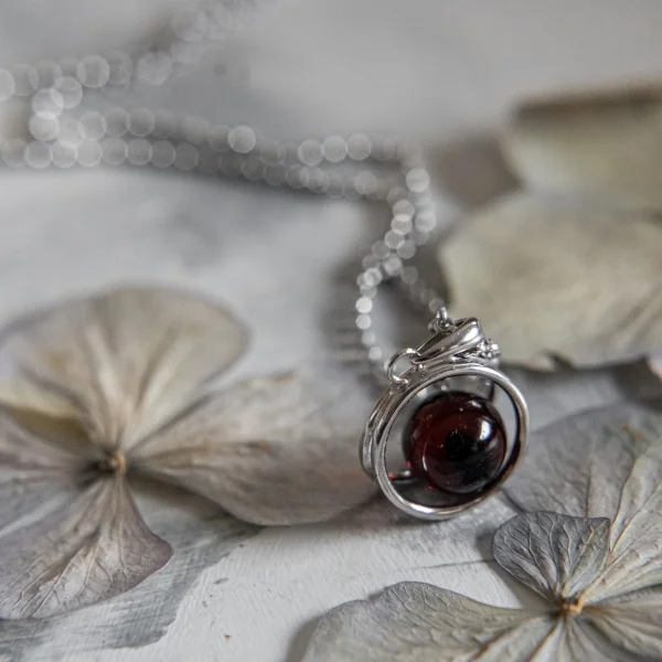 Кулон серебряный с янтарём P10006RV SunStone