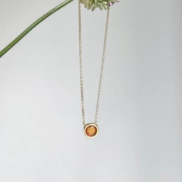 Колье серебряное с янтарём N9279ZK SunStone
