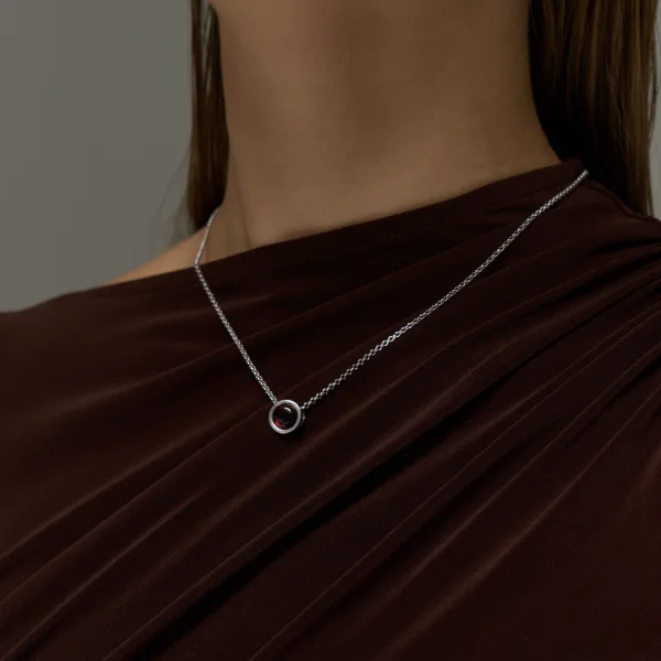Колье серебряное с янтарём N9279RV SunStone