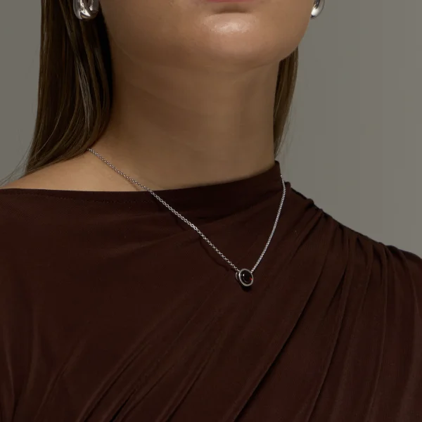 Колье серебряное с янтарём N9279RV SunStone