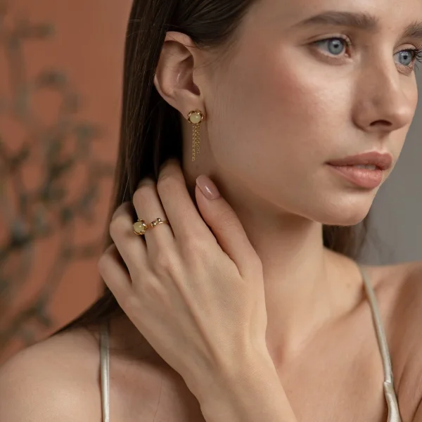 Серебряные серьги с янтарём E9321ZM SunStone