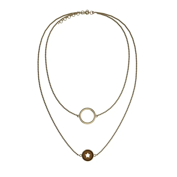Колье серебряное с янтарём N9377ZK SunStone