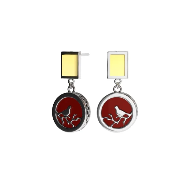 Серебряные серьги с янтарём E9009-1RO SunStone