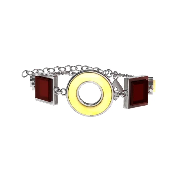 Браслет серебряный с янтарём W9178RO SunStone