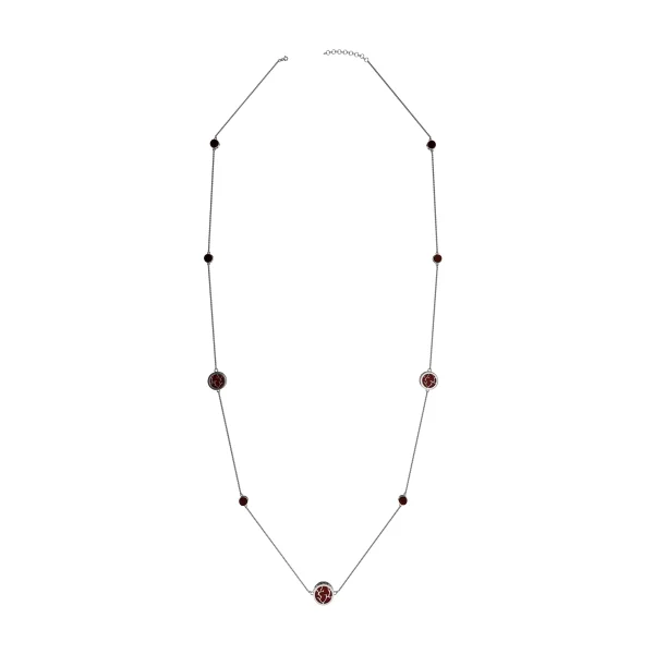 Колье серебряное с янтарём N9009RO SunStone