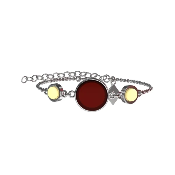 Браслет серебряный с янтарём W9323RO SunStone