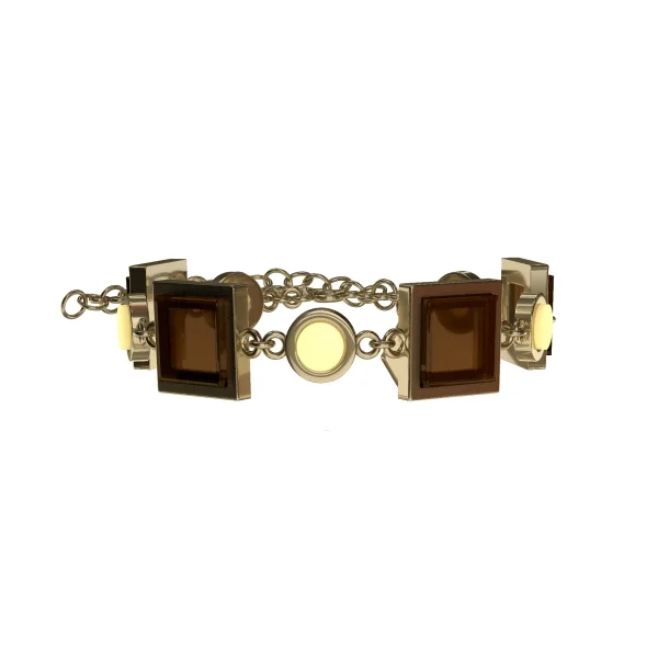 Браслет серебряный с янтарём W9092ZO SunStone