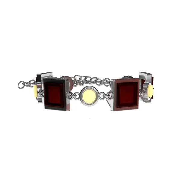 Браслет серебряный с янтарём W9092RO SunStone