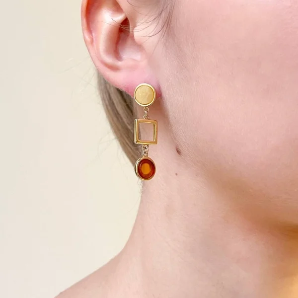Серебряные серьги с янтарём E9396ZO SunStone