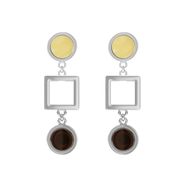 Серебряные серьги с янтарём E9396RO SunStone
