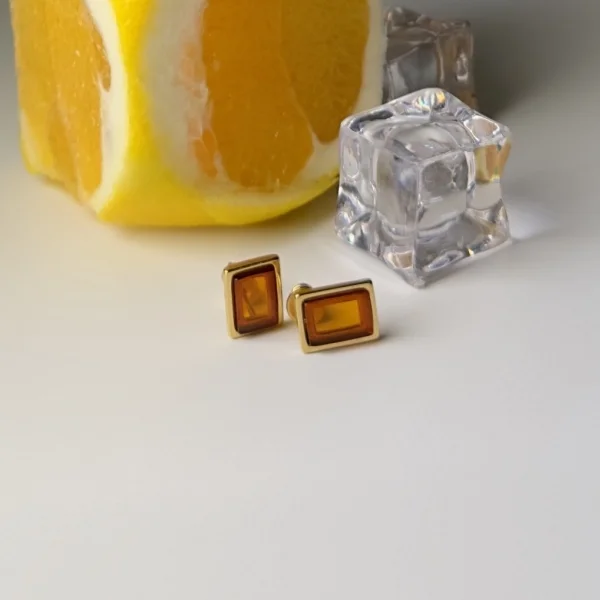 Серебряные серьги с янтарём E9316ZK SunStone