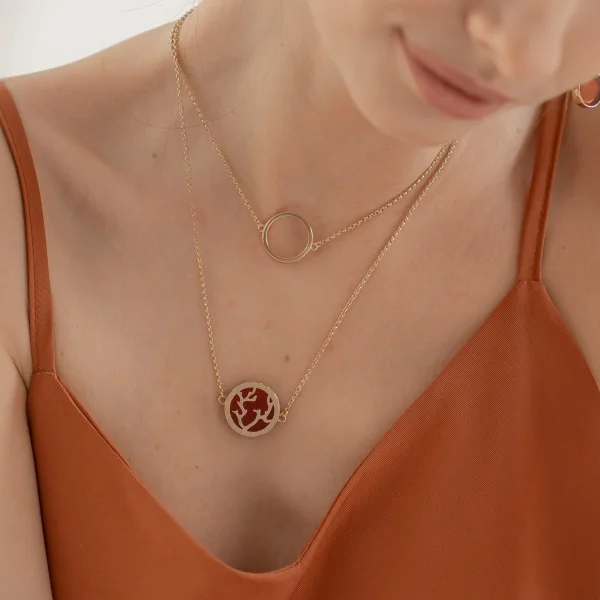 Колье серебряное с янтарём N9277ZK SunStone