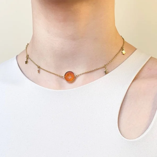 Колье серебряное с янтарём N10032ZK SunStone